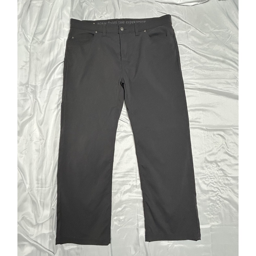 Prana Brion Slim Fit Stretch Nylon Pants, Performance Hiking, Black, 40x30